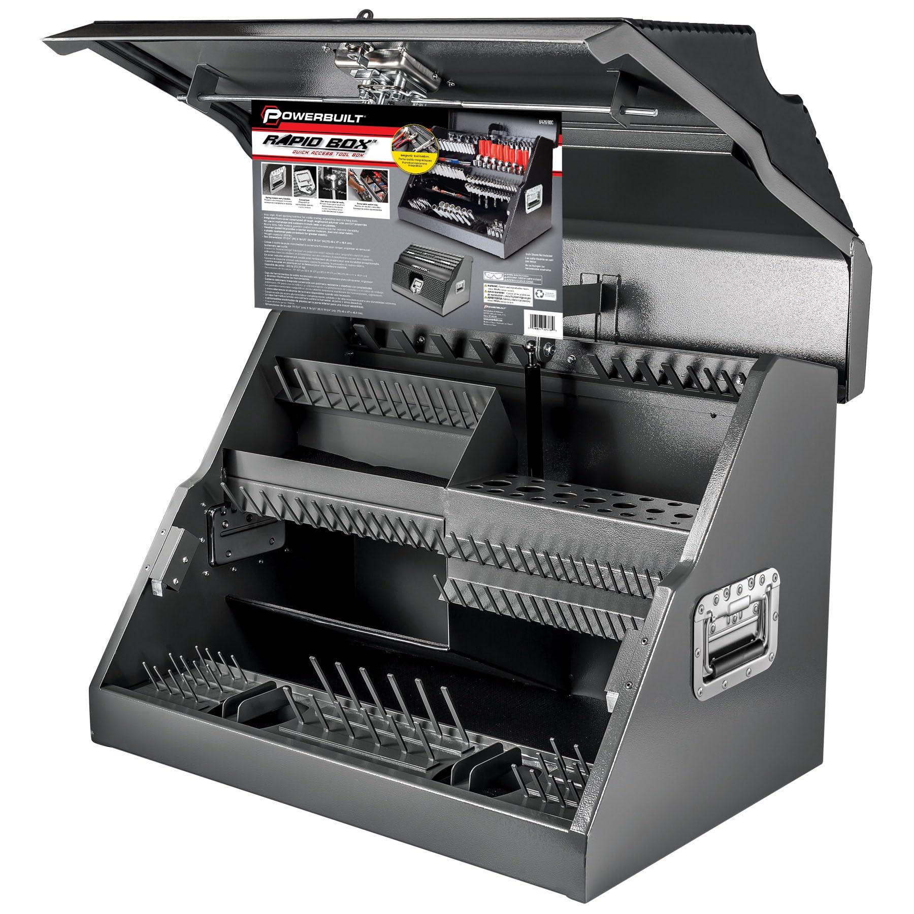 Powerbuilt 26 Inch Portable Slant Front Rapid Toolbox Tiered Tool